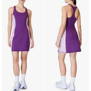 NWT SWEATY BETTY DRESS 4 POWER WORKOUT PERFORMANCE COLOR BLOCK PURPLE TENNIS